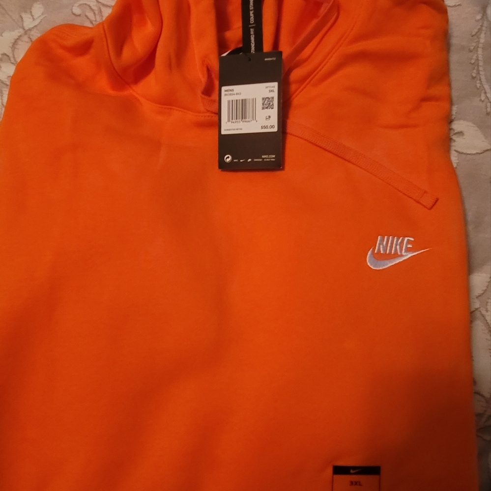 Nike Vibrant Orange Sweatshirt with Silver Logo